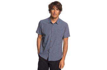 Image of Quiksilver Waterman Tech Tides Short Sleeve UPF 30 Shirt - Mens, Parisian Night Marl, Medium, EQMWT03225-BYPH-M