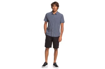 Image of Quiksilver Waterman Tech Tides Short Sleeve UPF 30 Shirt - Mens, Parisian Night Marl, Medium, EQMWT03225-BYPH-M