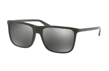Image of Ralph Lauren RL8157 Sunglasses 56436G-58 - Olive/sanblast Brown Frame, Mirror Silver Lenses