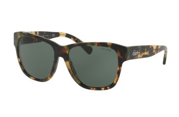 Image of Ralph RA5226 Sunglasses 161971-56 - Spotty Tort Frame, Green Solid Lenses