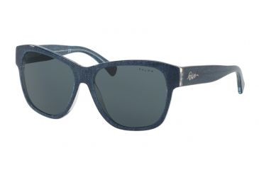 Image of Ralph RA5226 Sunglasses 163087-56 - Blue Denim Crystal Frame, Grey Blue Solid Lenses