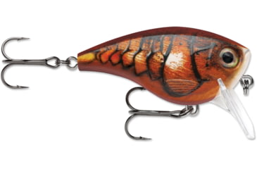 Image of Rapala BX Big Brat Crankbait, Hard Flash, Square Bill 2.75in, 3/4 oz, 6ft, 3 Hooks, Blaze, BXBB06BLZ