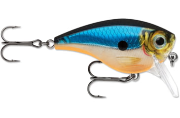 Image of Rapala BX Big Brat Crankbait, Hard Flash, Square Bill 2.75in, 3/4 oz, 6ft, 3 Hooks, Blue Ghost, BXBB06BGH