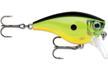 Image of Rapala BX Big Brat Crankbait, Hard Flash, Square Bill 2.75in, 3/4 oz, 6ft, 3 Hooks, Chartreuse Shad, BXBB06CSD