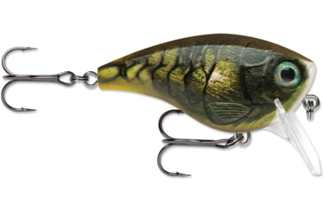 Image of Rapala BX Big Brat Crankbait, Hard Flash, Square Bill 2.75in, 3/4 oz, 6ft, 3 Hooks, Mossy, BXBB06MSY
