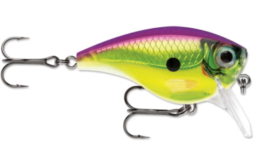 Image of Rapala BX Big Brat Crankbait, Hard Flash, Square Bill 2.75in, 3/4 oz, 6ft, 3 Hooks, Rock Solid, BXBB06ROC
