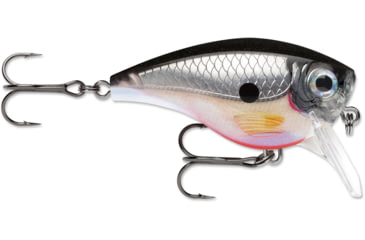 Image of Rapala BX Big Brat Crankbait, Hard Flash, Square Bill 2.75in, 3/4 oz, 6ft, 3 Hooks, Silver, BXBB06S
