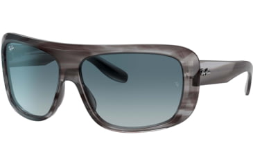 Image of Ray-Ban Blair RB2196 Sunglasses, Blue Gradient Grey Lenses, Striped Gray, 61, RB2196-13143M-61