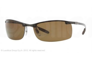 Image of Ray-Ban Cl Carbon Lite Sunglasses RB8305 082/83-63 - Dark Carbon Frame, Polar Brown Lenses