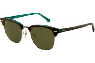 Image of Ray-Ban Clubmaster Bifocal Sunglasses RB3016 with Lined Bi-Focal Rx Prescription Lenses RB3016-1127-5121 - Lens Diameter 51 mm, Frame Color Top Shiny Havana