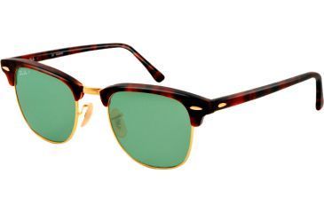 Image of Ray-Ban Clubmaster Bifocal Sunglasses RB3016 with Lined Bi-Focal Rx Prescription Lenses RB3016-1145O5-51 - Lens Diameter 51 mm, Lens Diameter 51 mm, Frame Color Matte Red Havana