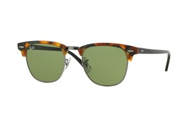 Image of Ray-Ban Clubmaster Bifocal Sunglasses RB3016 with Lined Bi-Focal Rx Prescription Lenses RB3016-11594E-49 - Lens Diameter 49 mm, Frame Color Spotted Green Havana