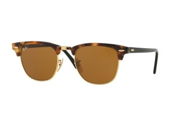 Image of Ray-Ban Clubmaster Bifocal Sunglasses RB3016 with Lined Bi-Focal Rx Prescription Lenses RB3016-1160-49 - Lens Diameter 49 mm, Frame Color Spotted Brown Havana