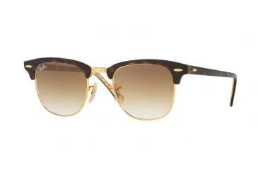 Image of Ray-Ban Clubmaster Bifocal Sunglasses RB3016 with Lined Bi-Focal Rx Prescription Lenses RB3016-120451-49 - Lens Diameter 49 mm, Frame Color Top Havana/texture Beige