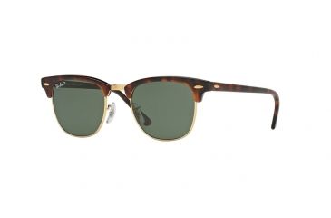 Image of Ray-Ban Clubmaster Bifocal Sunglasses RB3016 with Lined Bi-Focal Rx Prescription Lenses RB3016-990-58-49 - Lens Diameter 49 mm, Frame Color Red Havana