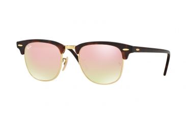 Image of Ray-Ban Clubmaster Bifocal Sunglasses RB3016 with Lined Bi-Focal Rx Prescription Lenses RB3016-990-7O-49 - Lens Diameter 49 mm, Frame Color Shiny Red Havana