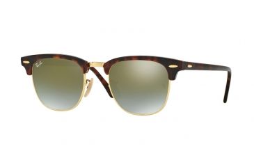 Image of Ray-Ban Clubmaster Bifocal Sunglasses RB3016 with Lined Bi-Focal Rx Prescription Lenses RB3016-990-9J-49 - Lens Diameter 49 mm, Frame Color Shiny Red Havana