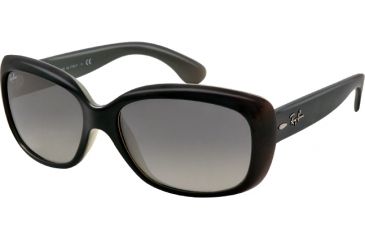 Image of Ray-Ban Jackie OHH Sunglasses RB4101 603771-58 - Opal Grey Top Dark Grey Frame, grey gradient azure Lenses