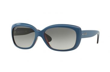 Image of Ray-Ban Jackie OHH Sunglasses RB4101 613311-58 - Top Oil On Trasp Red Frame, Grey Gradient Lenses
