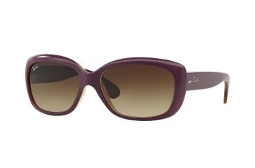 Image of Ray-Ban Jackie OHH Sunglasses RB4101 613413-58 - Top Mat Violet On Trasp Sand Frame, Gradient Brown Lenses