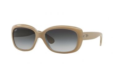 Image of Ray-Ban Jackie OHH Sunglasses RB4101 61728G-58 - Top Mat Beige On Trasparent Frame, Grey Gradient Dark Grey Lenses