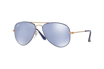 Image of Ray-Ban Junior Bifocal Sunglasses RJ9506S for Kids with Lined Bi-Focal Rx Prescription Lenses RJ9506S-264-1U-50 - Lens Diameter 50 mm, Frame Color Copper Top On Blue