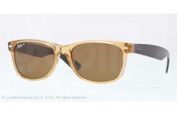 Image of Ray-Ban New Wayfarer Prescription Sunglasses RB2132 RB2132-945-57-55 - Lens Diameter 55 mm, Lens Diameter 55 mm, Frame Color Honey