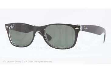 Image of Ray-Ban New Wayfarer Prescription Sunglasses RB2132 RB2132-6052-52 - Lens Diameter 52 mm, Frame Color Top Black On Trasparent