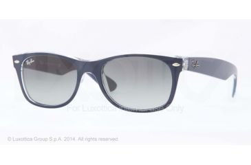 Image of Ray-Ban New Wayfarer Prescription Sunglasses RB2132 RB2132-605371-52 - Lens Diameter 52 mm, Frame Color Top Matte Blue On Trasparent