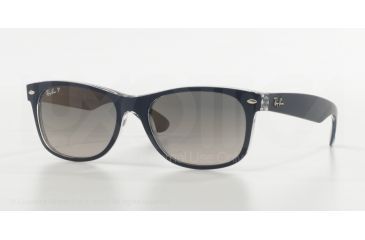Image of Ray-Ban New Wayfarer Prescription Sunglasses RB2132 RB2132-6053M3-52 - Lens Diameter 52 mm, Frame Color Top Blue On Trasparent