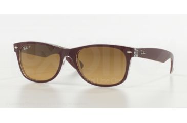 Image of Ray-Ban New Wayfarer Prescription Sunglasses RB2132 RB2132-6054M2-52 - Lens Diameter 52 mm, Frame Color Top Bordeaux On Trasparent