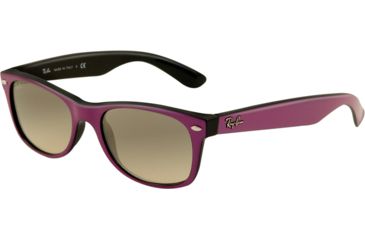 Image of Ray-Ban New Wayfarer Prescription Sunglasses RB2132 RB2132-873-32-5218 - Lens Diameter 52 mm, Frame Color Cyclamen Black
