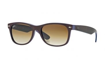 Image of Ray-Ban New Wayfarer Prescription Sunglasses RB2132 RB2132-874-51-5218 - Lens Diameter 52 mm, Frame Color Top Brown on Blue