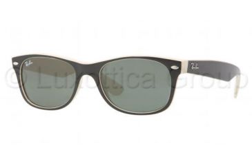 Image of Ray-Ban New Wayfarer Prescription Sunglasses RB2132 RB2132-875-5218 - Lens Diameter 52 mm, Frame Color Black Beige