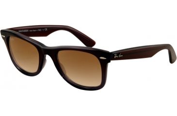 Image of Ray-Ban RB2140 Original Wayfarer SV Prescription Sunglasses - Brown Gradient On Gray Transparent Frame, 50mm Lenses, 824-51-5022