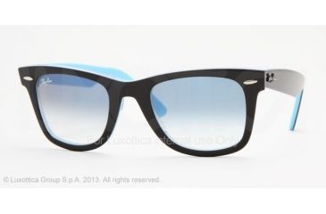 Image of Ray-Ban Original Wayfarer Prescription Sunglasses RB2140 RB2140-10013F-4722 - Frame Color: Top Black On Transparent Azure, Lens Diameter: 47 mm