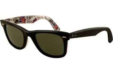 Image of Ray-Ban Original Wayfarer Prescription Sunglasses RB2140  RB2140-1114-5022 - Lens Diameter 50 mm, Frame Color Top Black on Texture London