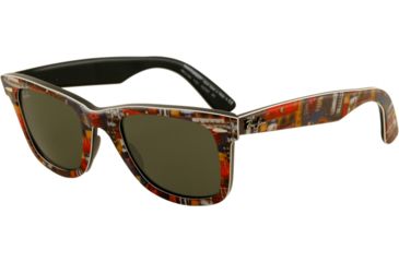 Image of Ray-Ban Original Wayfarer Prescription Sunglasses RB2140  RB2140-1121-5022 - Lens Diameter 50 mm, Frame Color Top Texture Music on Black