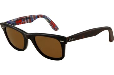 Image of Ray-Ban Original Wayfarer Prescription Sunglasses RB2140 RB2140-113257-50 - Lens Diameter 50 mm, Frame Color Top Havana On Texture Plaid