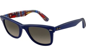 Image of Ray-Ban Original Wayfarer Prescription Sunglasses RB2140  RB2140-113471-5022 - Lens Diameter 50 mm, Frame Color Top Blue on Texture Plaid