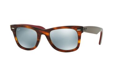 Image of Ray-Ban Original Wayfarer Prescription Sunglasses RB2140 RB2140-117830-50 - Lens Diameter 50 mm, Frame Color Striped Havana