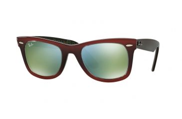 Image of Ray-Ban Original Wayfarer Prescription Sunglasses RB2140 RB2140-12022X-50 - Lens Diameter 50 mm, Frame Color Top Grad Red On Light Red