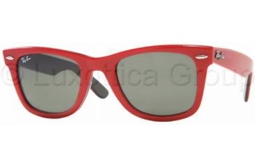 Image of Ray-Ban Original Wayfarer Prescription Sunglasses RB2140  RB2140-955-4722 - Frame Color: Top Red On Black, Lens Diameter: 47 mm