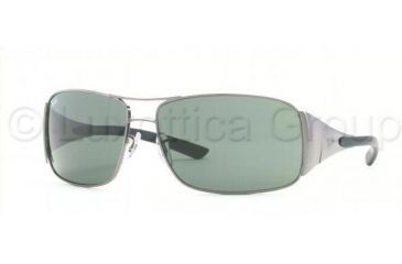 Image of Ray-Ban RB3320 Sunglasses with No-Line Progressive Rx Prescription Lenses RB3320-041-71-6414 - Lens Diameter: 64 mm, Frame Color: Gunmetal Striped