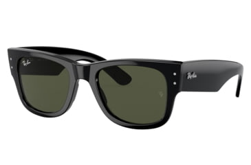 Image of Ray-Ban RB0840S Mega Wayfarer Sunglasses, Black Frame, Green Lens, 51, RB0840S-901-31-51