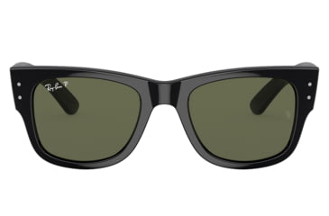 Image of Ray-Ban RB0840S Mega Wayfarer Sunglasses, Black Frame, Green Polarized Lens, 51, RB0840S-901-58-51