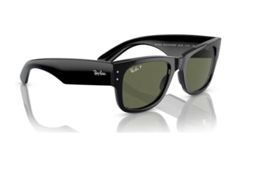 Image of Ray-Ban RB0840S Mega Wayfarer Sunglasses, Black Frame, Green Polarized Lens, 51, RB0840S-901-58-51
