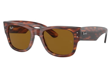 Image of Ray-Ban RB0840S Mega Wayfarer Sunglasses, Striped Havana Frame, Brown Lens, 51, RB0840S-954-33-51