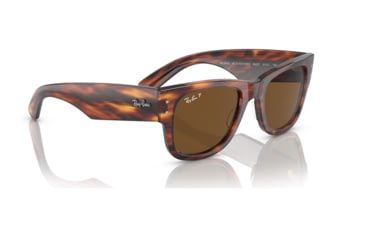 Image of Ray-Ban RB0840S Mega Wayfarer Sunglasses, Striped Havana Frame, Brown Polarized Lens, 51, RB0840S-954-57-51
