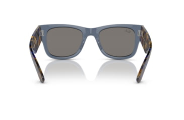 Image of Ray-Ban RB0840S Mega Wayfarer Sunglasses, Transparent Dark Blue Frame, Grey Mirror Blue Lens, 51, RB0840S-6638O4-51